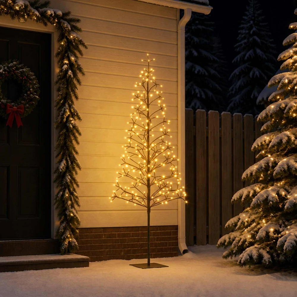 LED girliandų Kalėdų eglutė Juoda 20 x 20 x 180 cm Plienas