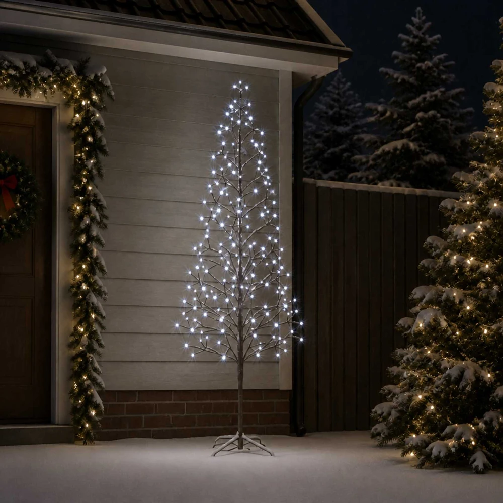 LED girliandų Kalėdų eglutė Juoda 47 x 240 cm Plienas 268 LED