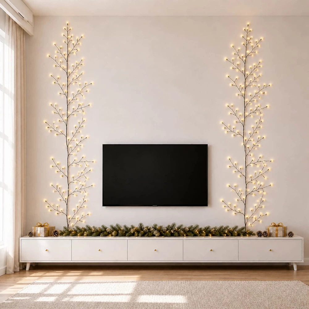 LED gluosnio vijoklis, kalėdinė dekoracija 2 vnt. Juoda 270 cm