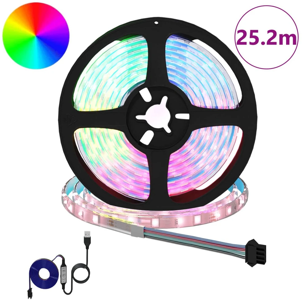 LED juosta 12 vnt. Juoda ir permatoma Varis ir plastikas