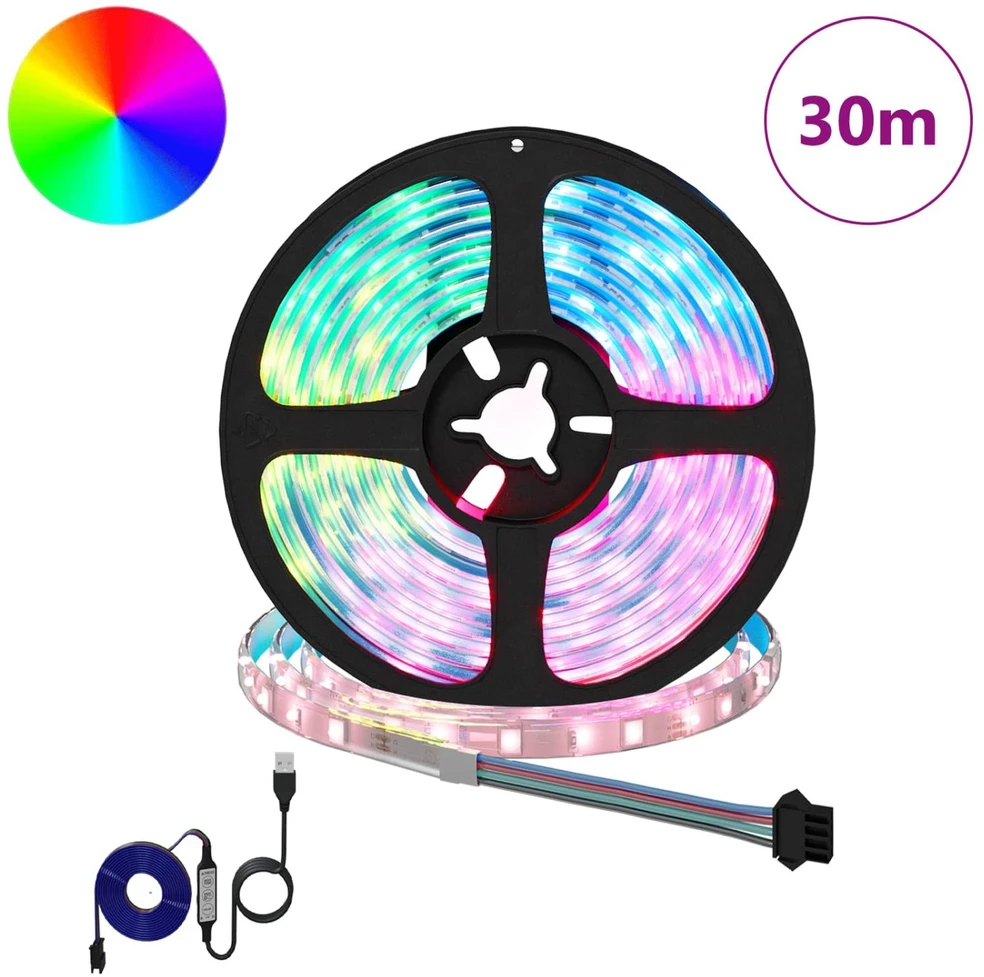 LED juosta 12 vnt. Juoda ir permatoma Varis ir plastikas