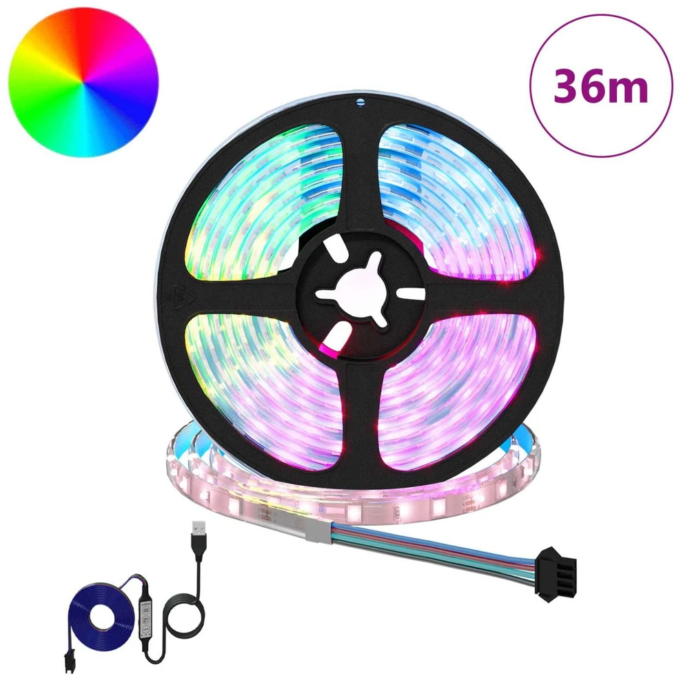 LED juosta 12 vnt. Juoda ir permatoma Varis ir plastikas