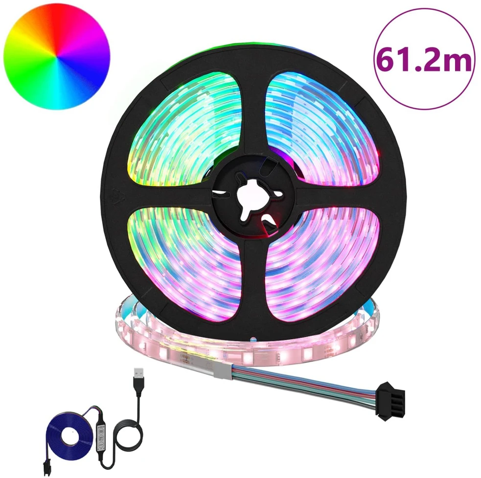 LED juosta 12 vnt. Juoda ir permatoma Varis ir plastikas