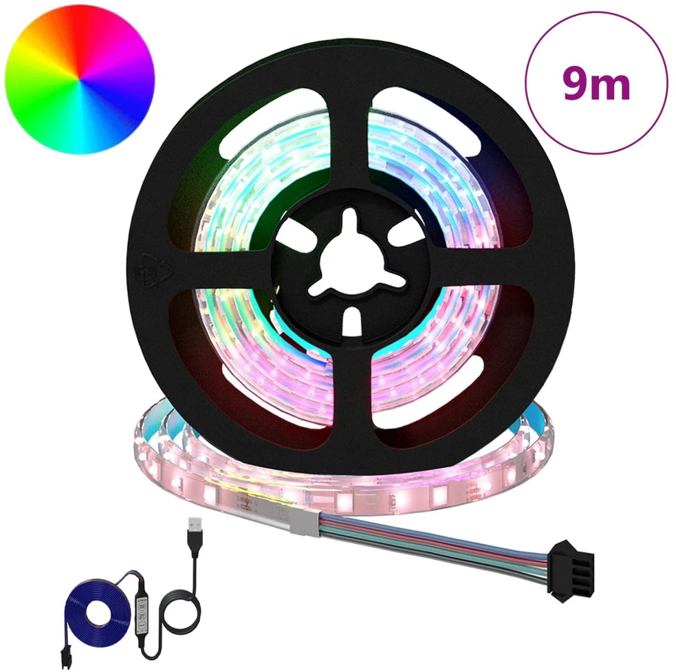 LED juosta 12 vnt. Juoda ir permatoma Varis ir plastikas