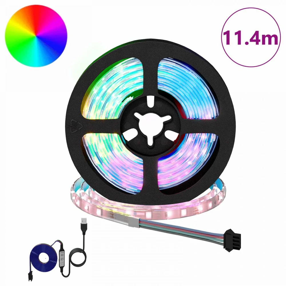 LED juosta 12 vnt. Juoda ir permatoma Varis ir plastikas