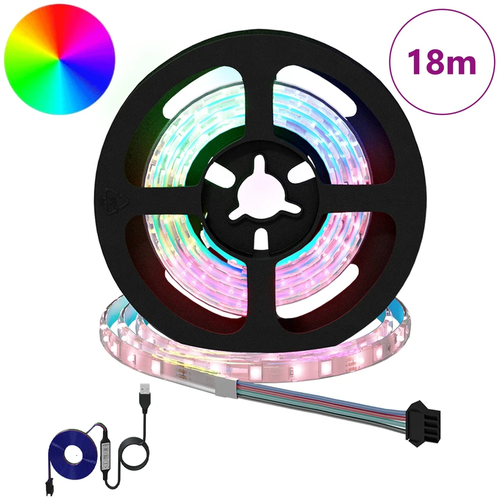 LED juosta 12 vnt. Juoda ir permatoma Varis ir plastikas