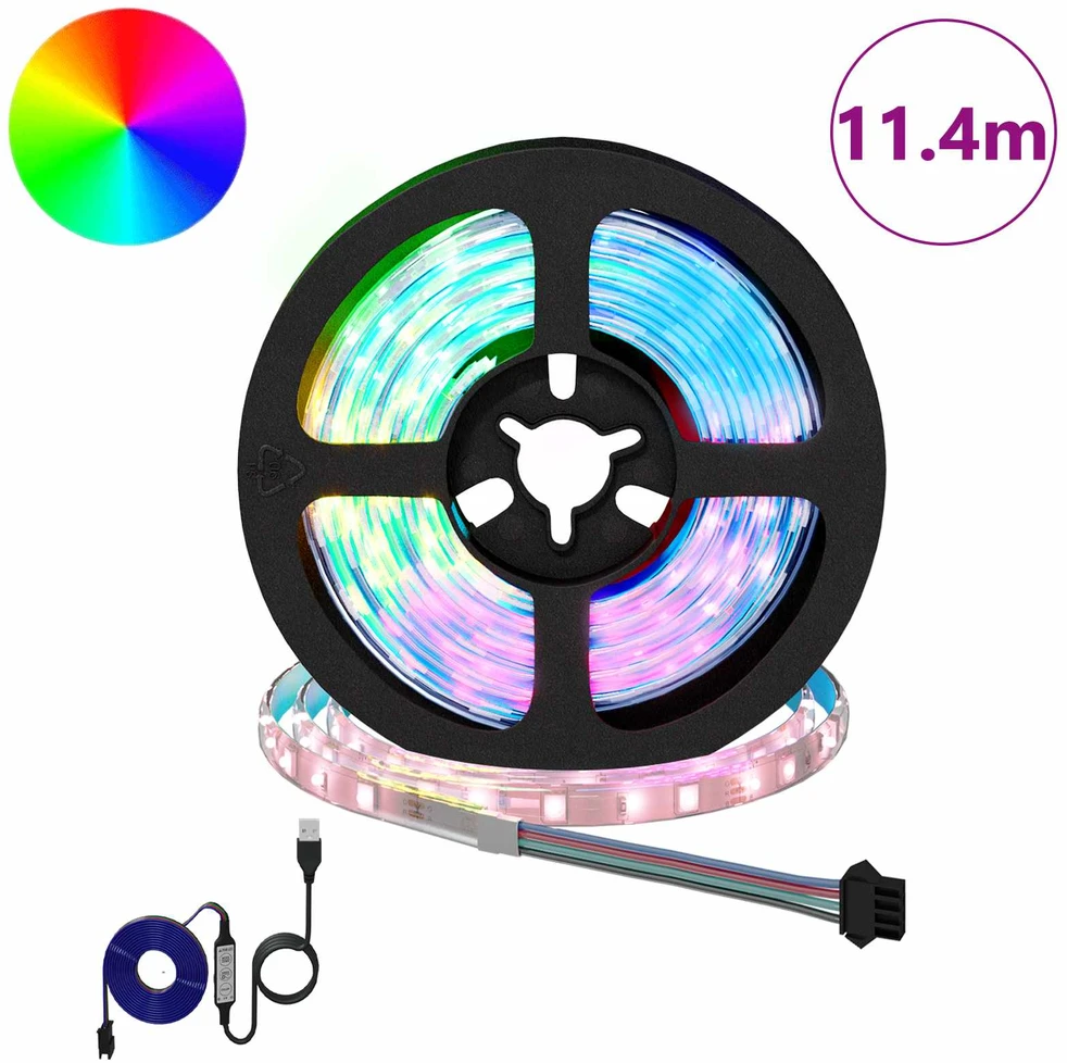 LED juosta 12 vnt. Juoda ir permatoma Varis ir plastikas