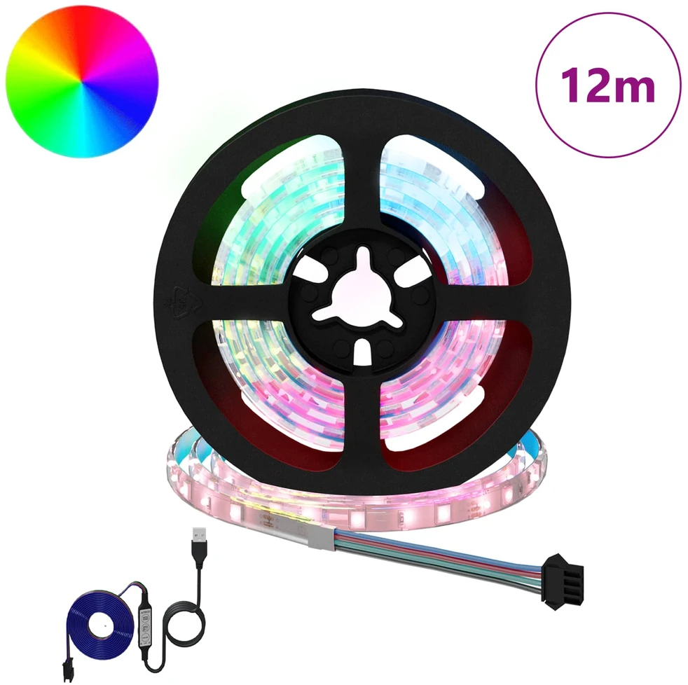 LED juosta 12 vnt. Juoda ir permatoma Varis ir plastikas