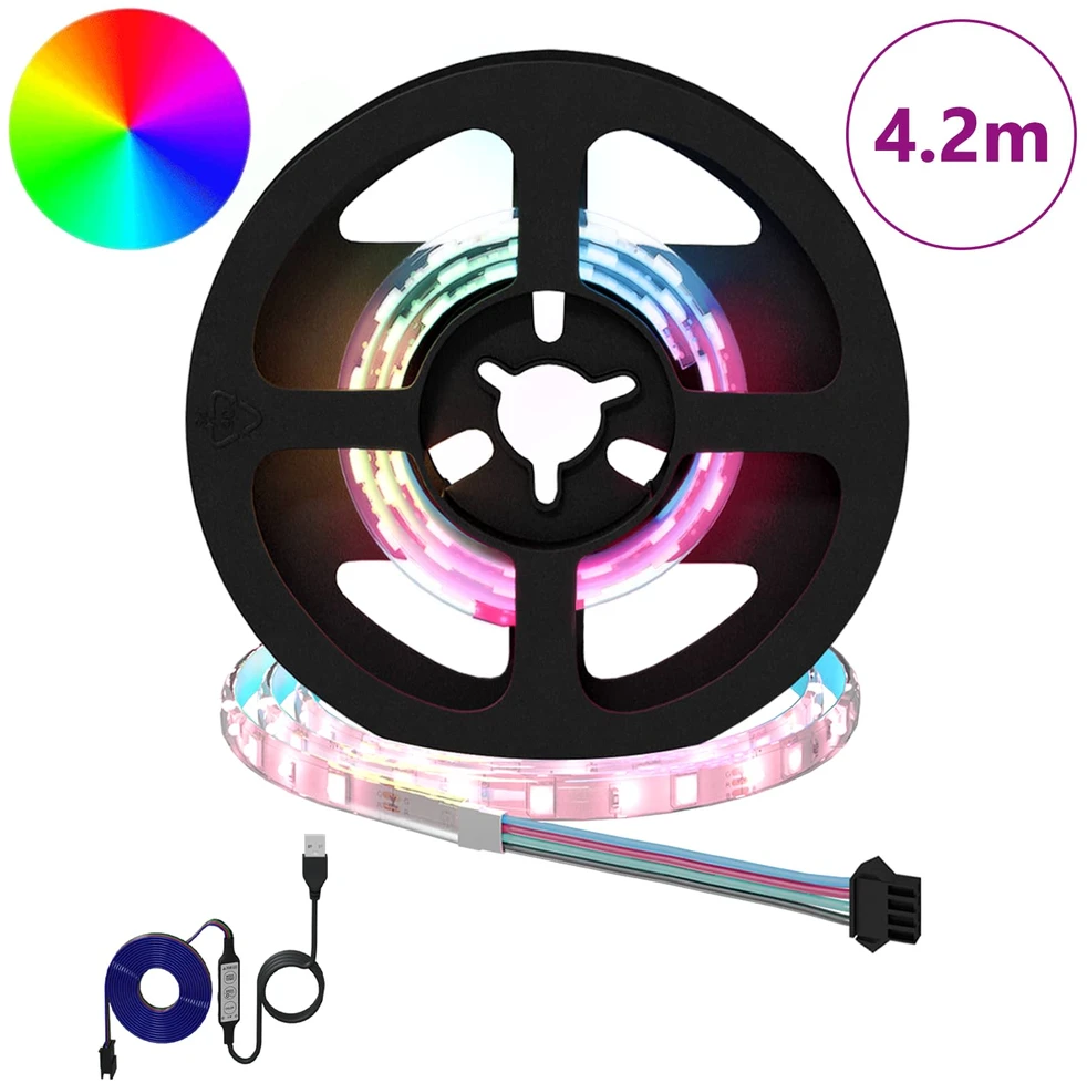 LED juosta 12 vnt. Juoda ir permatoma Varis ir plastikas