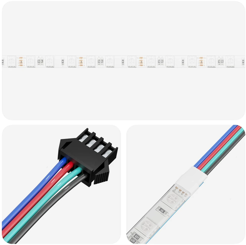 LED juosta 12 vnt. Juoda ir permatoma Varis ir plastikas