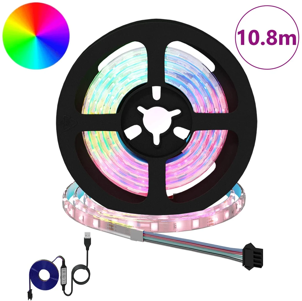 LED juosta 12 vnt. Juoda ir permatoma Varis ir plastikas