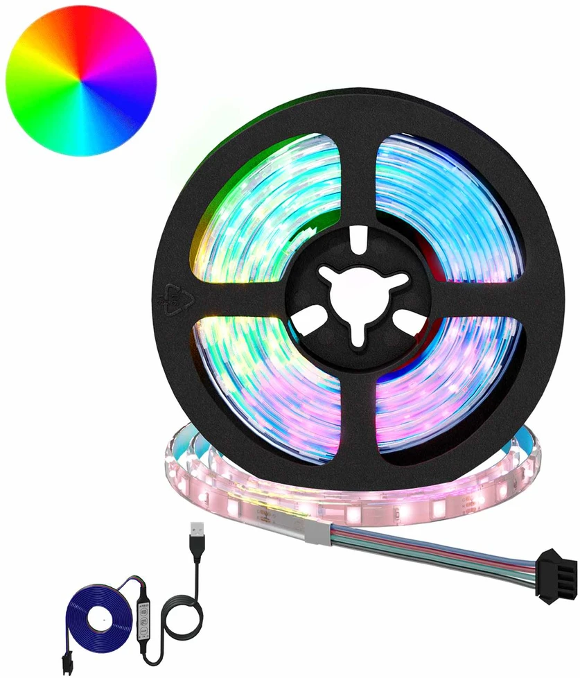 LED juosta 12 vnt. Juoda ir permatoma Varis ir plastikas