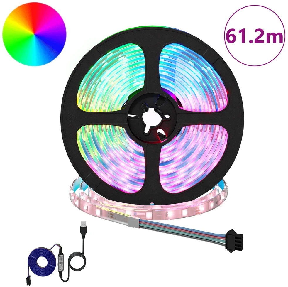 LED juosta 12 vnt. Juoda ir permatoma Varis ir plastikas
