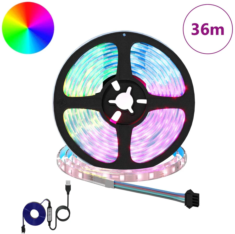 LED juosta 12 vnt. Juoda ir permatoma Varis ir plastikas
