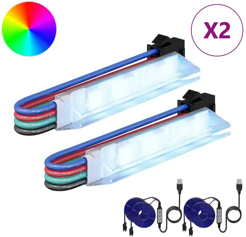 LED juosta 2 vnt. Juoda ir daugiaspalvė Varis ir plastikas