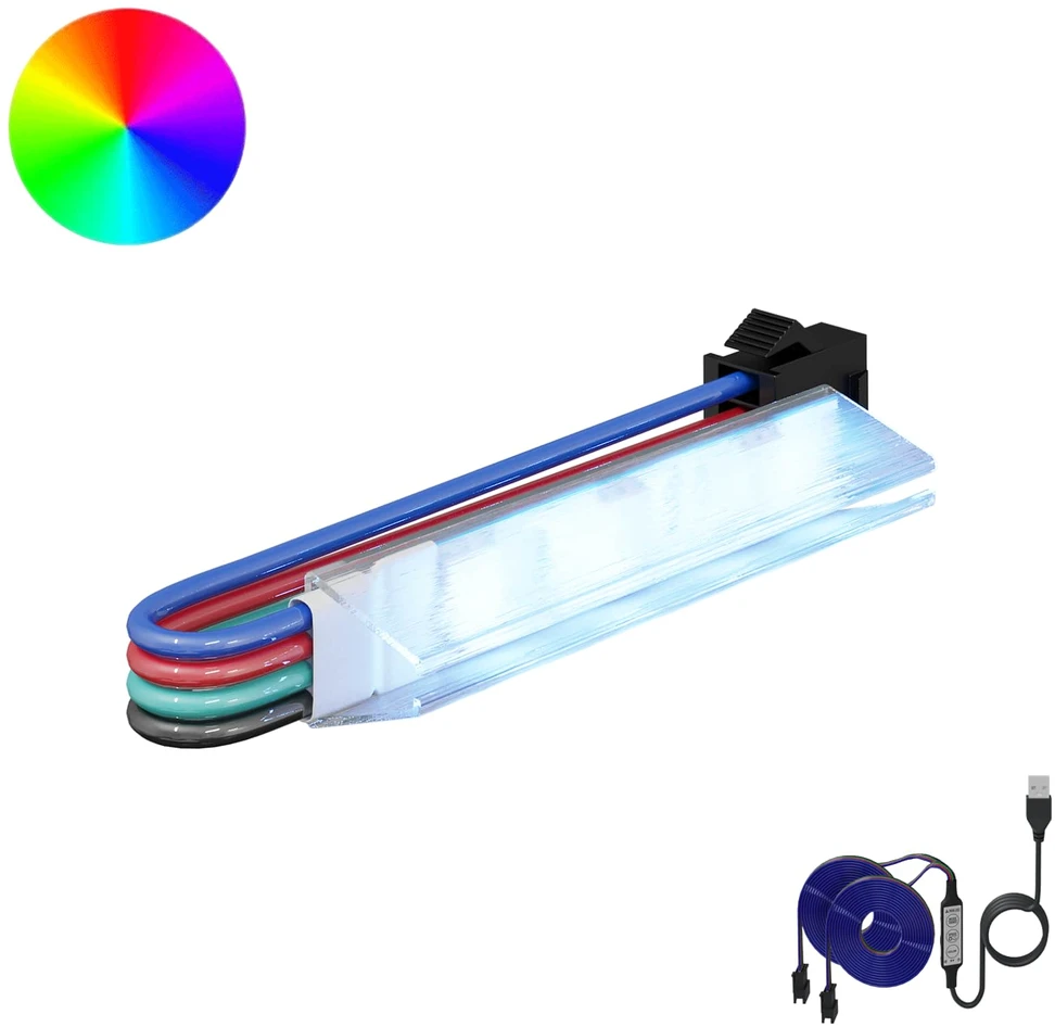 LED juosta 2 vnt. Juoda ir daugiaspalvė Varis ir plastikas