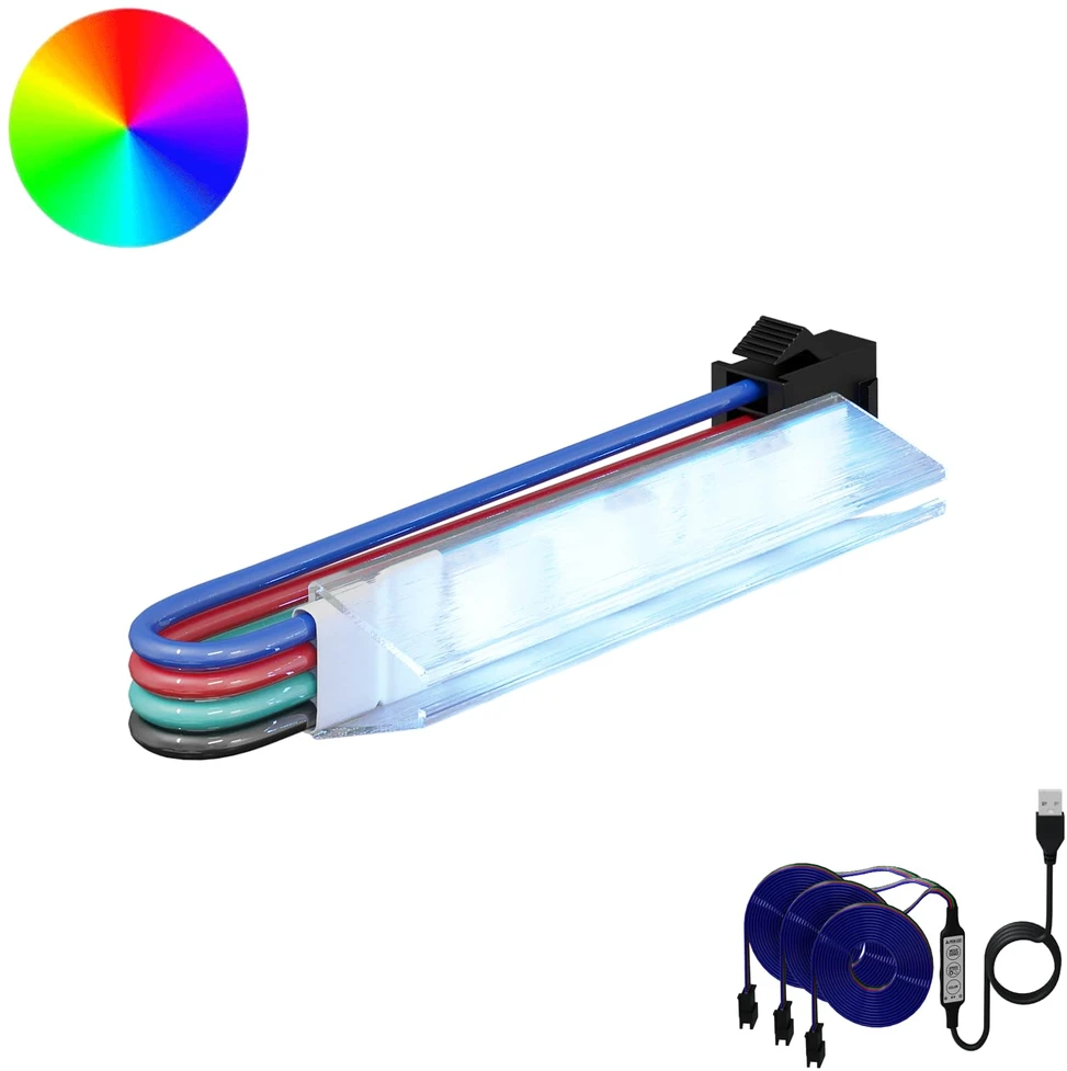 LED juosta 2 vnt. Juoda ir daugiaspalvė Varis ir plastikas