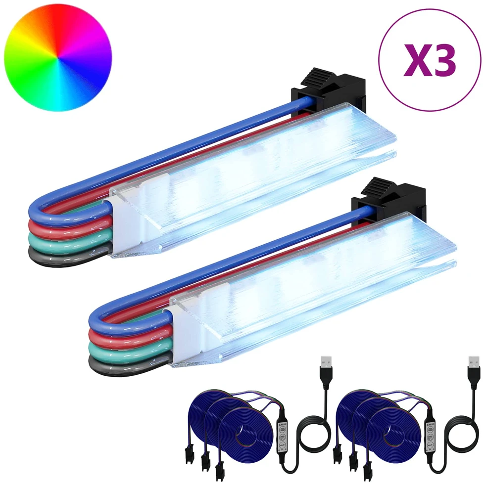 LED juosta 2 vnt. Juoda ir daugiaspalvė Varis ir plastikas