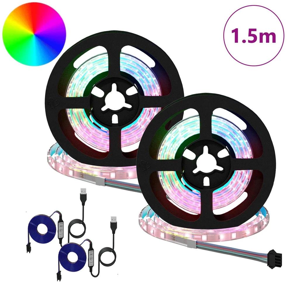 LED juosta 2 vnt. Juoda ir permatoma Varis ir plastikas