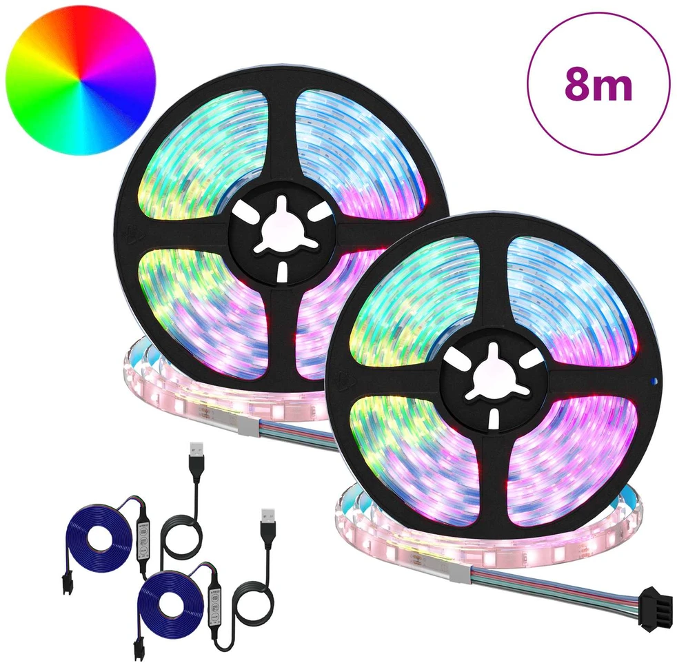 LED juosta 2 vnt. Juoda ir permatoma Varis ir plastikas
