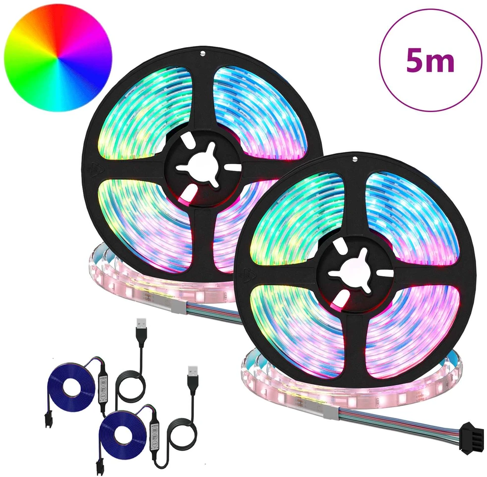 LED juosta 2 vnt. Juoda ir permatoma Varis ir plastikas