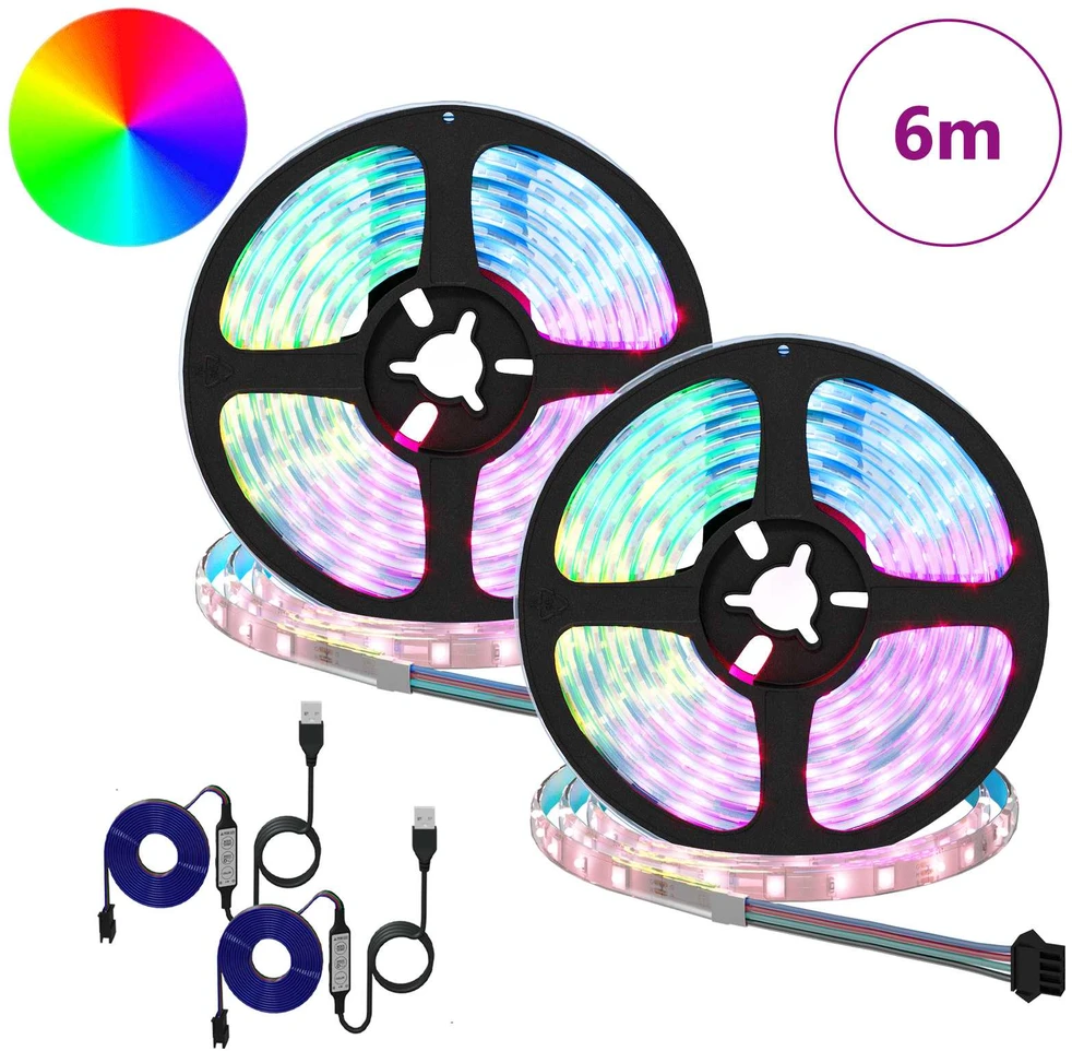 LED juosta 2 vnt. Juoda ir permatoma Varis ir plastikas