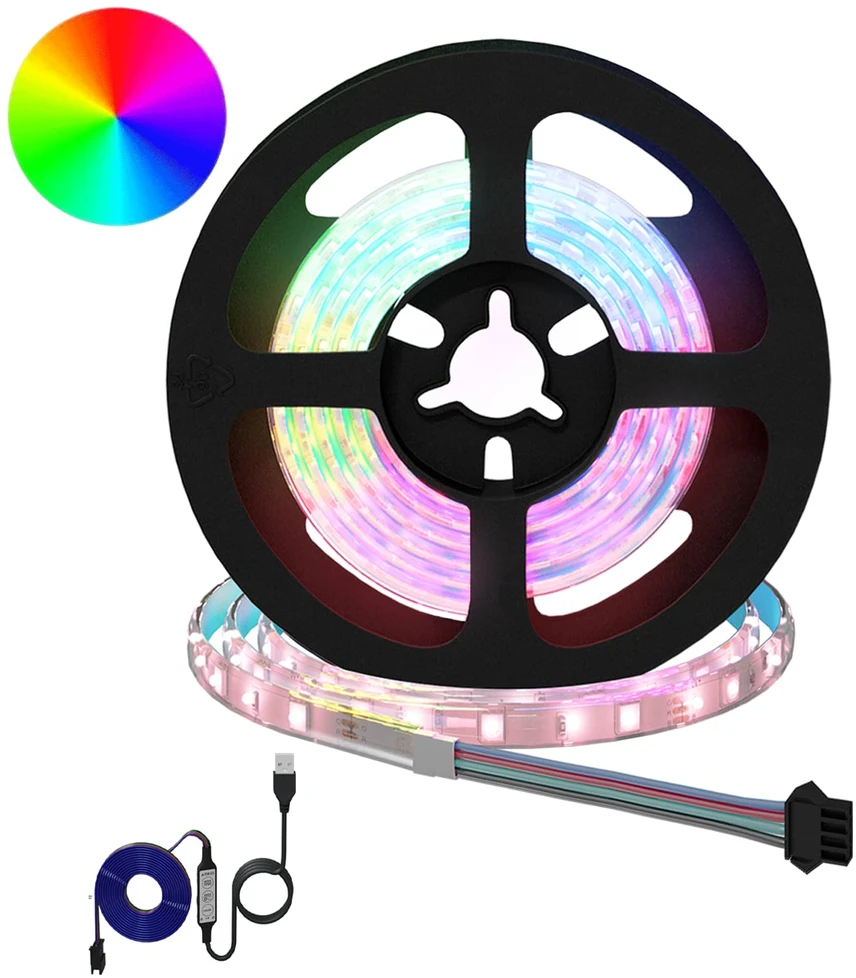 LED juosta 2 vnt. Juoda ir permatoma Varis ir plastikas