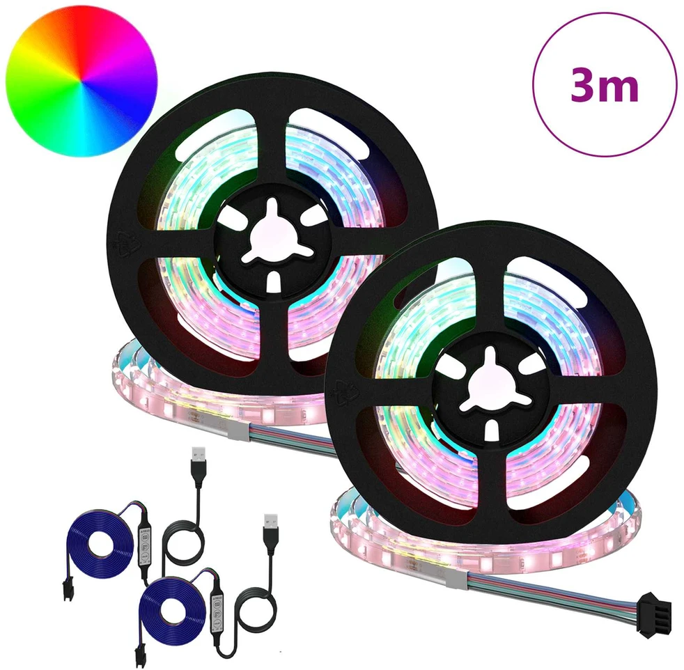 LED juosta 2 vnt. Juoda ir permatoma Varis ir plastikas