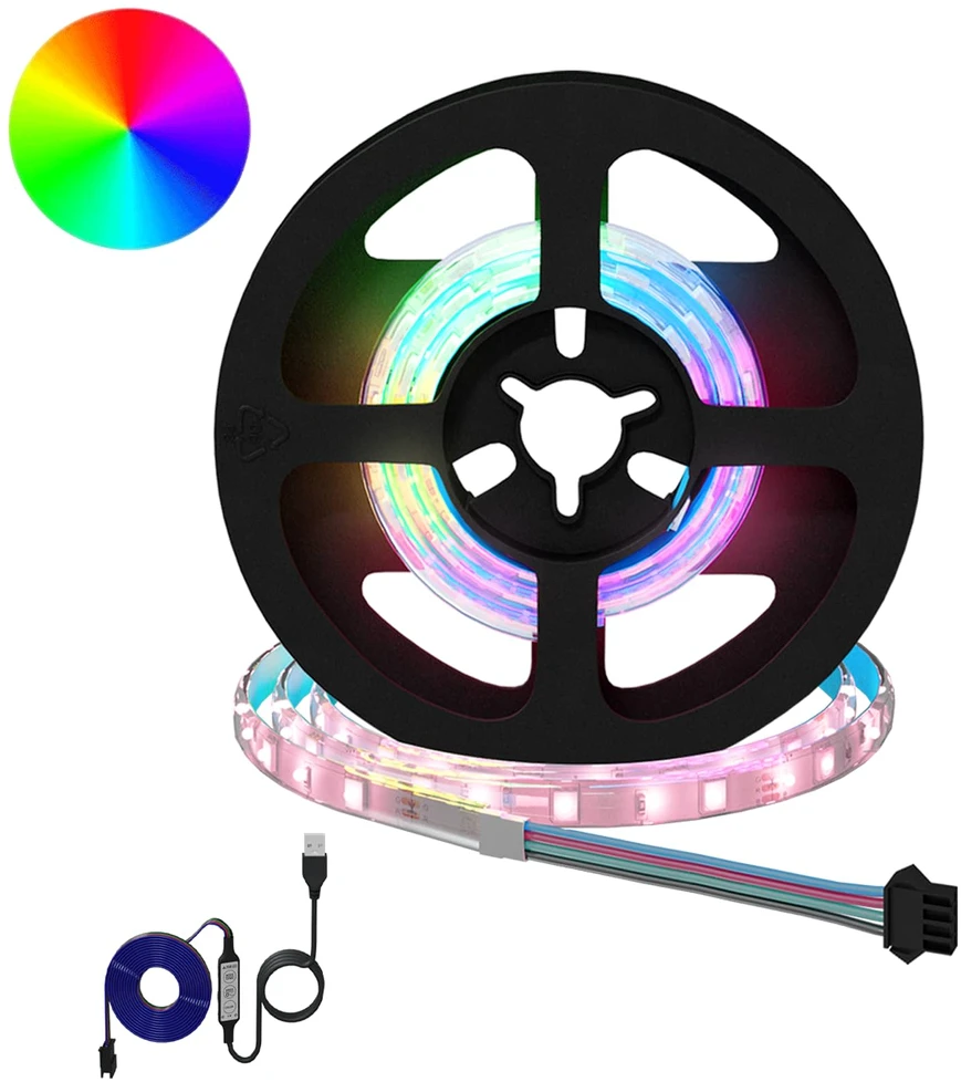 LED juosta 2 vnt. Juoda ir permatoma Varis ir plastikas