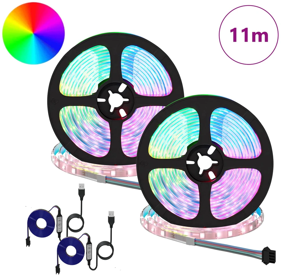 LED juosta 2 vnt. Juoda ir permatoma Varis ir plastikas