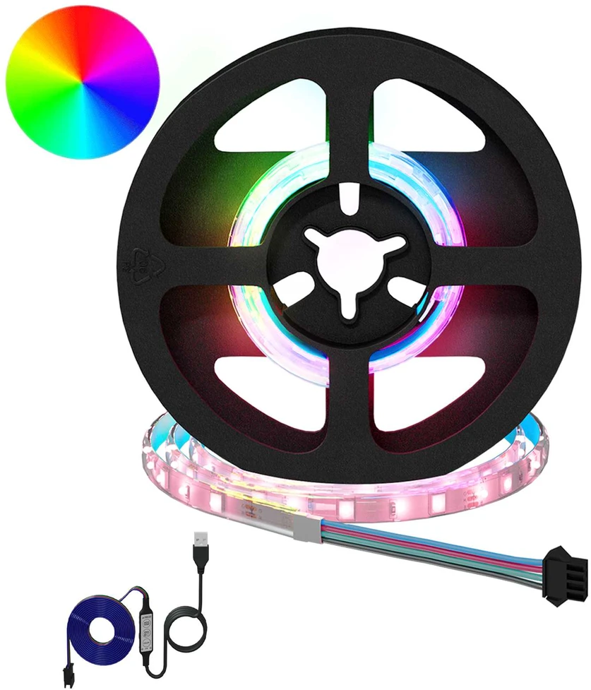 LED juosta 2 vnt. Juoda ir permatoma Varis ir plastikas