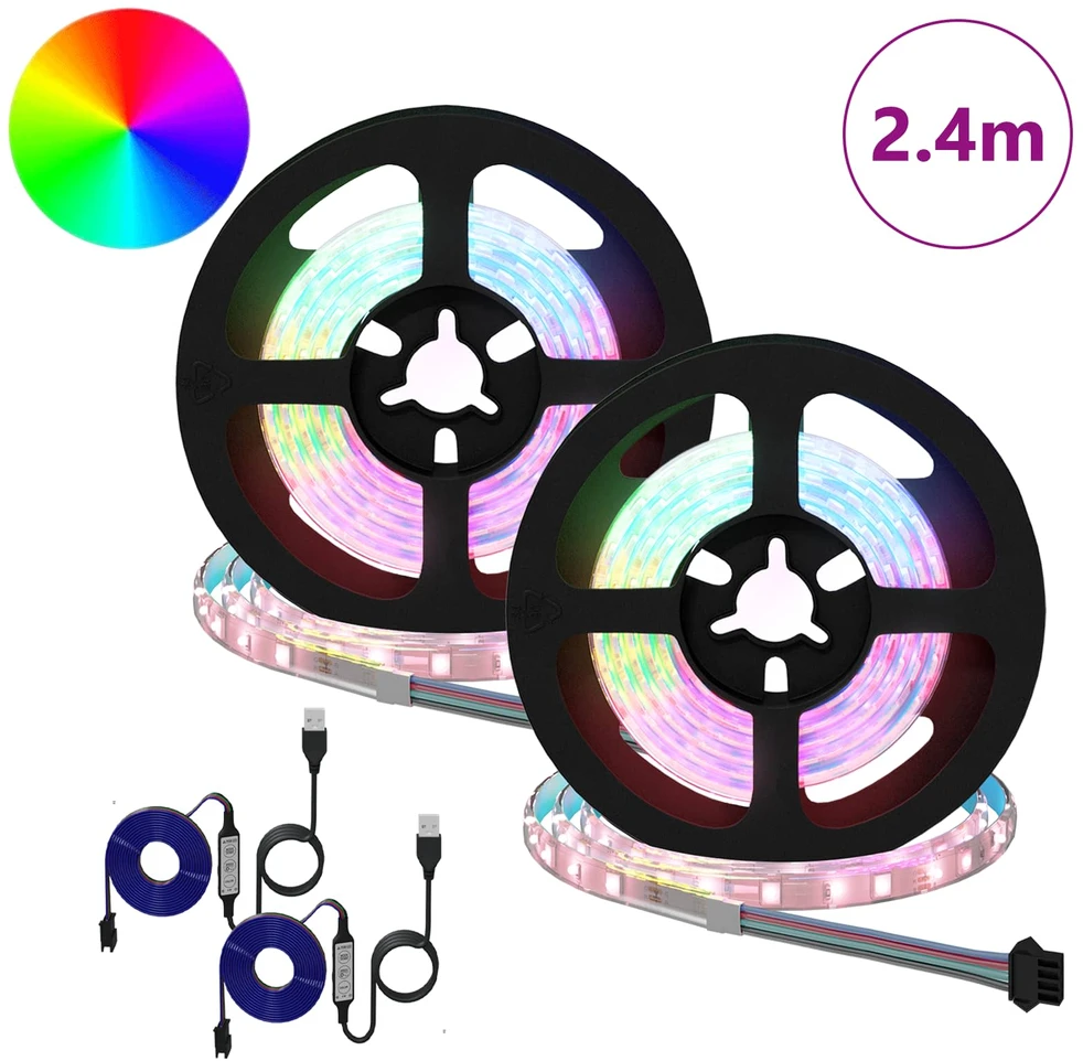 LED juosta 2 vnt. Juoda ir permatoma Varis ir plastikas