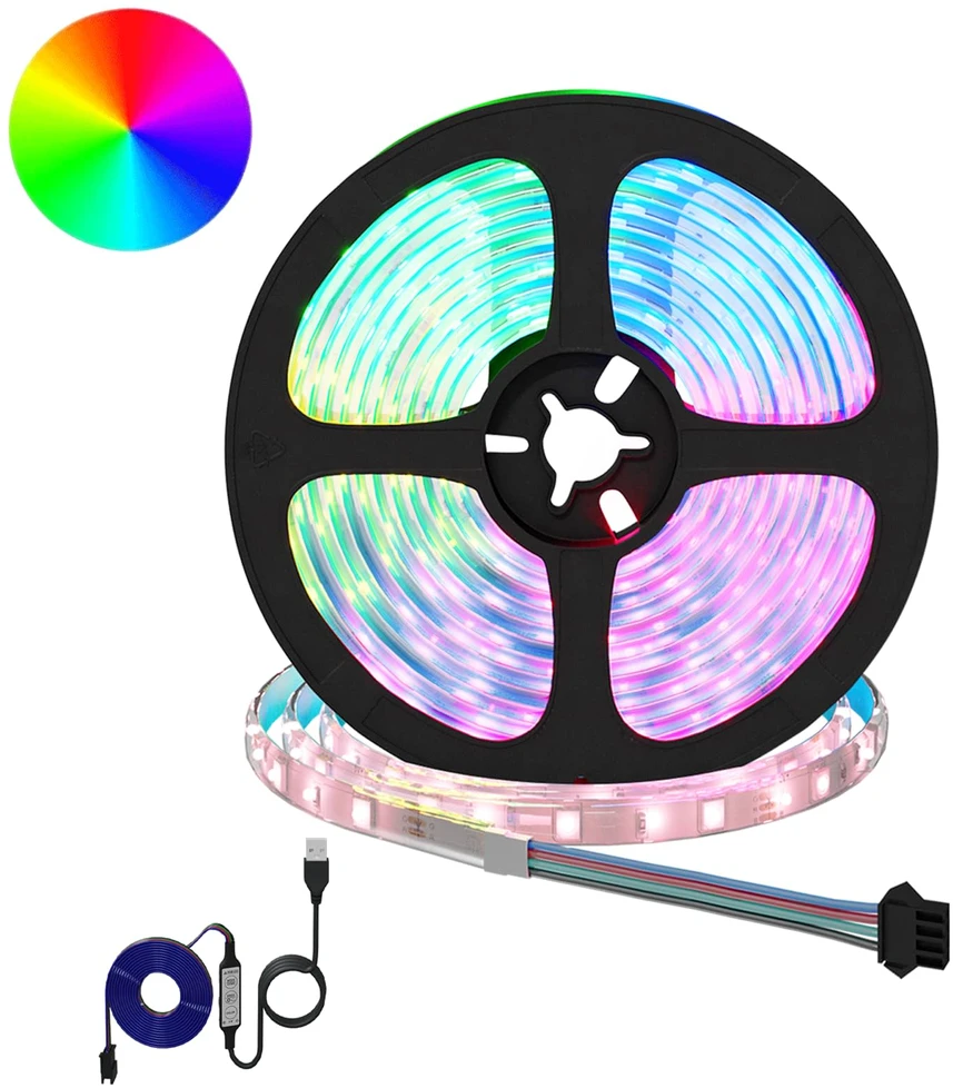 LED juosta 2 vnt. Juoda ir permatoma Varis ir plastikas