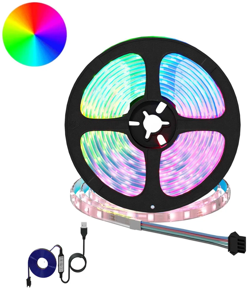 LED juosta 2 vnt. Juoda ir permatoma Varis ir plastikas