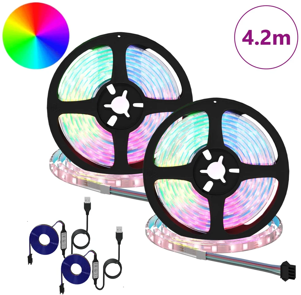 LED juosta 2 vnt. Juoda ir permatoma Varis ir plastikas