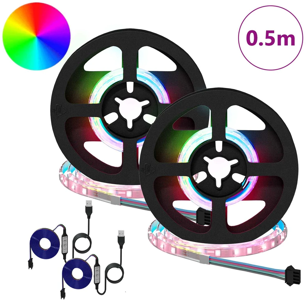 LED juosta 2 vnt. Juoda ir permatoma Varis ir plastikas