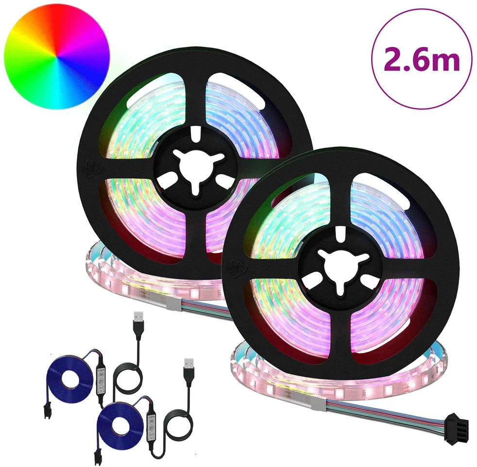 LED juosta 2 vnt. Juoda ir permatoma Varis ir plastikas