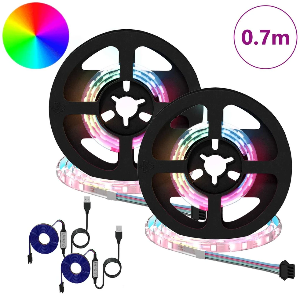 LED juosta 2 vnt. Juoda ir permatoma Varis ir plastikas