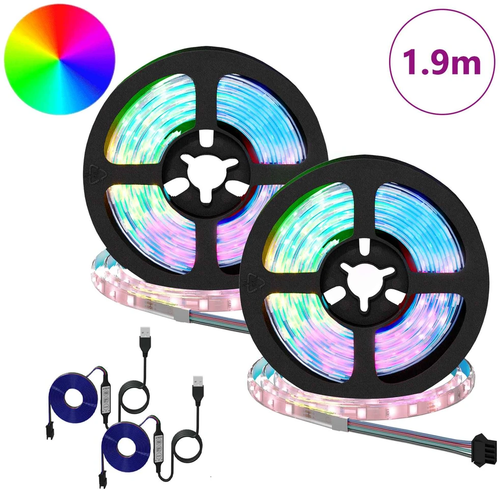 LED juosta 2 vnt. Juoda ir permatoma Varis ir plastikas