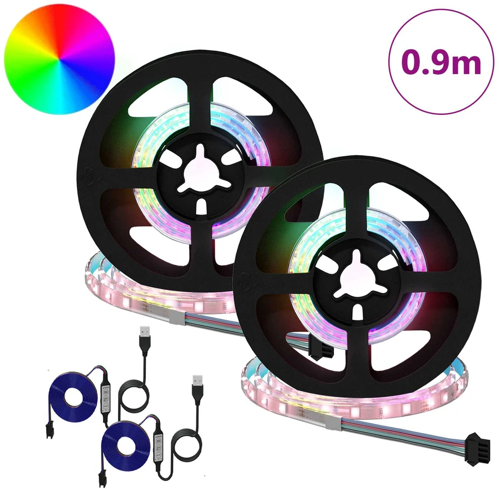 LED juosta 2 vnt. Juoda ir permatoma Varis ir plastikas