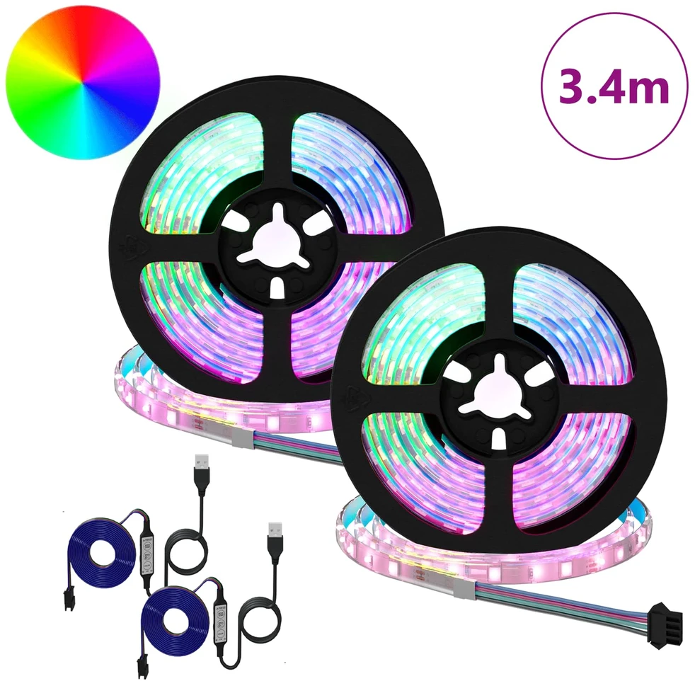 LED juosta 2 vnt. Juoda ir permatoma Varis ir plastikas