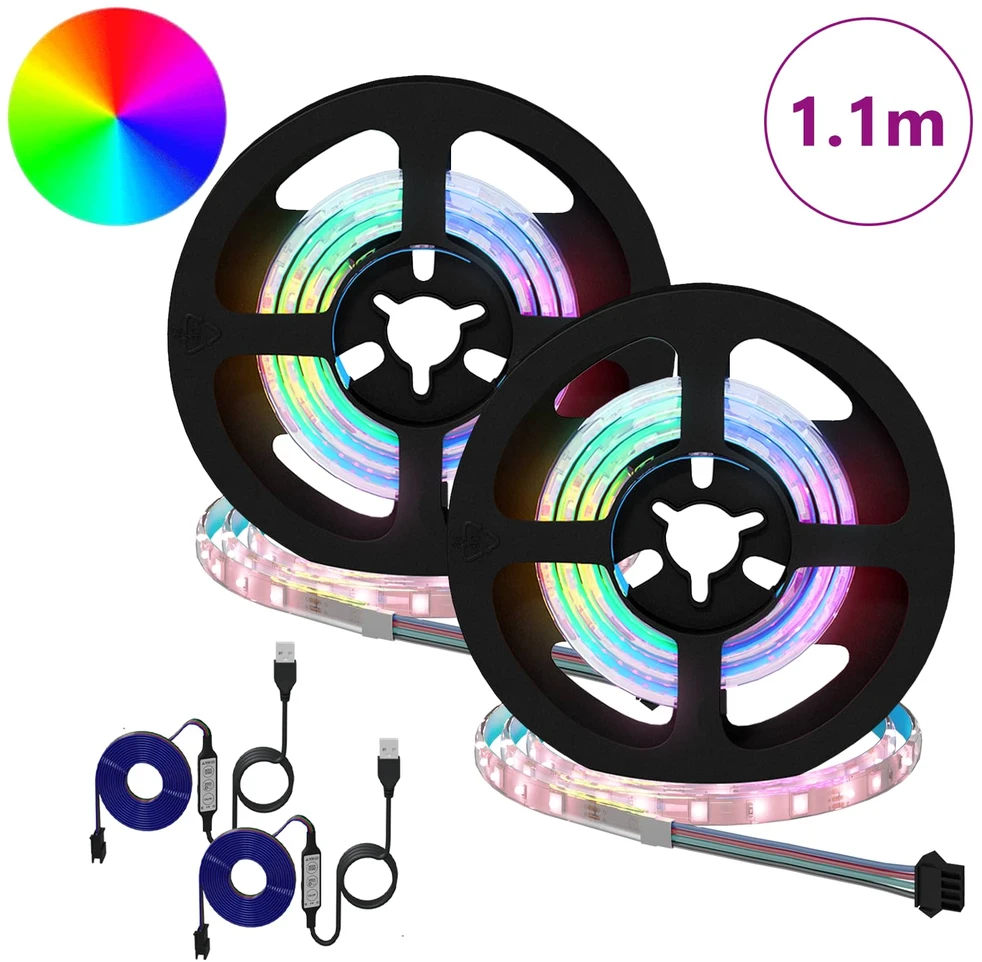 LED juosta 2 vnt. Juoda ir permatoma Varis ir plastikas