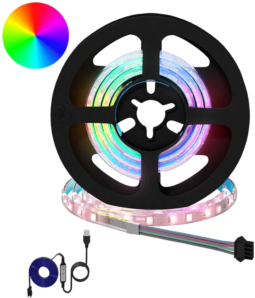 LED juosta 2 vnt. Juoda ir permatoma Varis ir plastikas