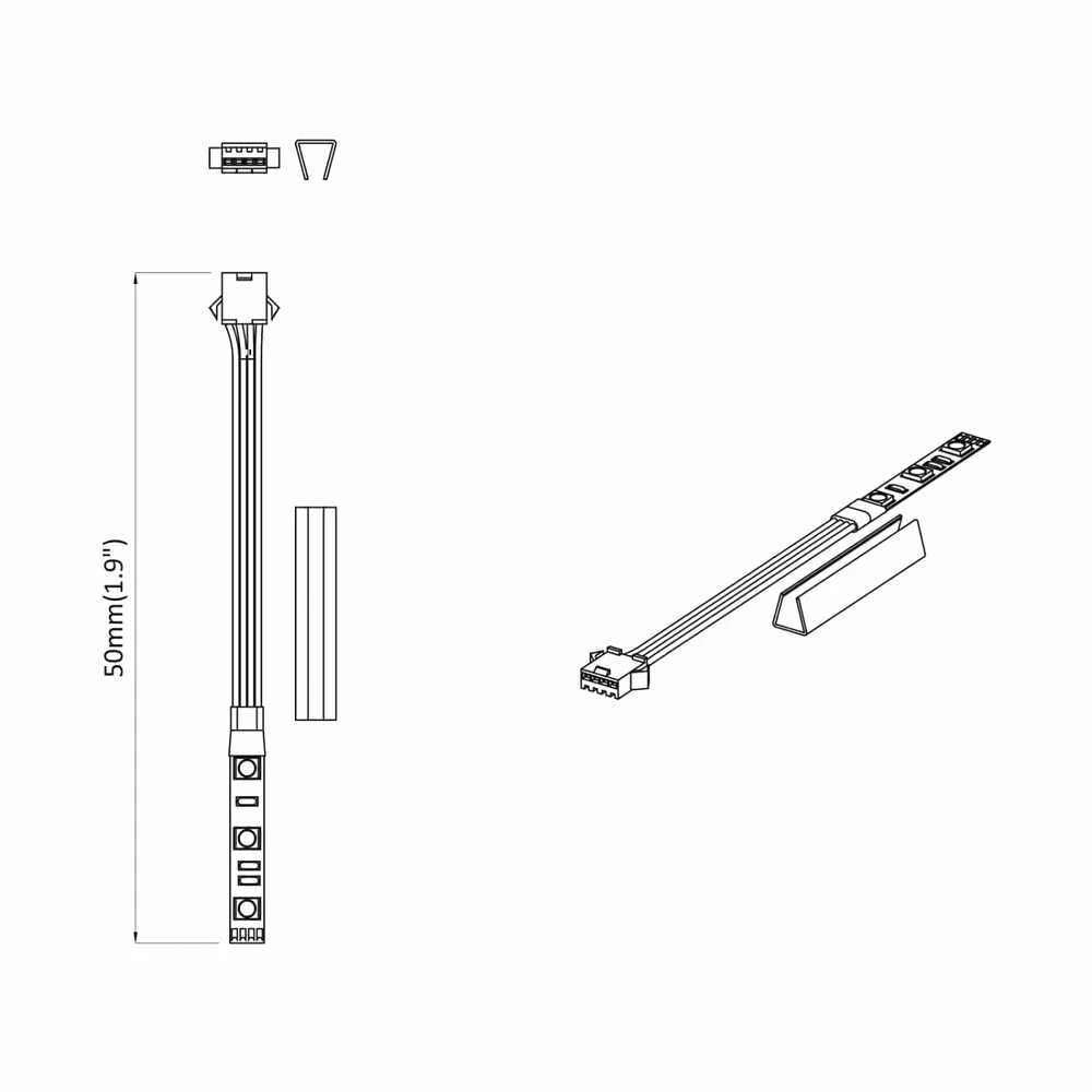 LED juosta 2 vnt. Juoda ir Balta Varis ir plastikas
