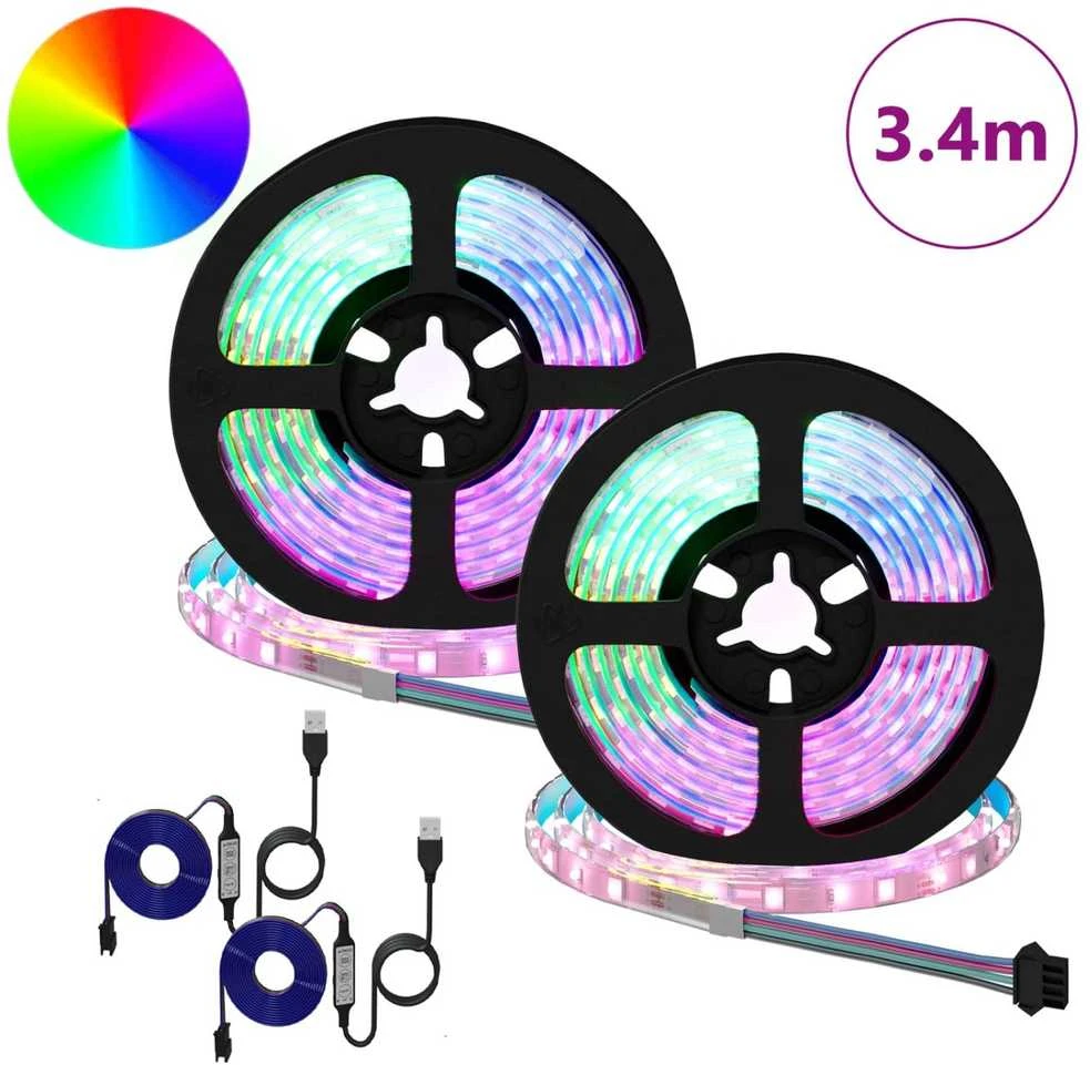 LED juosta 2 vnt. Juoda ir permatoma Varis ir plastikas