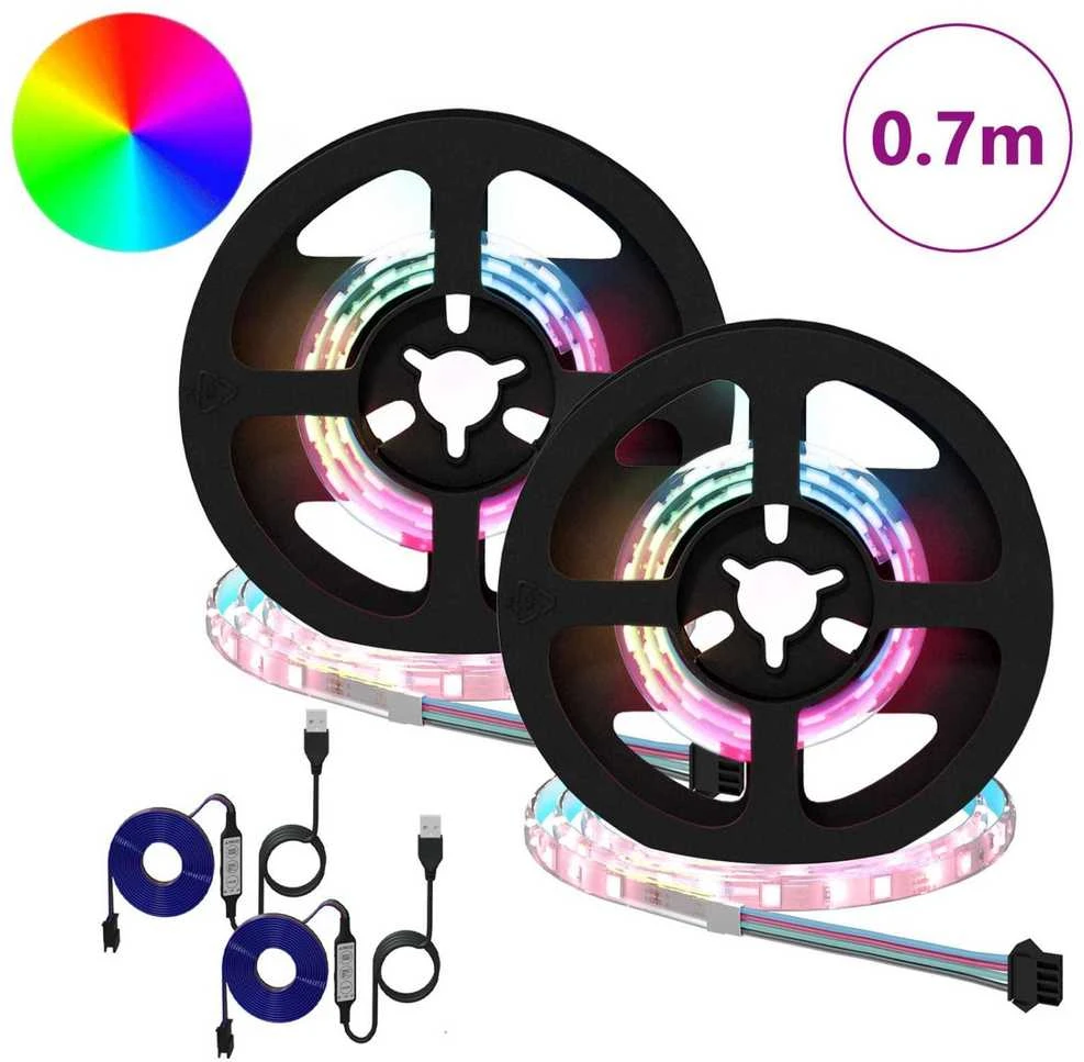 LED juosta 2 vnt. Juoda ir permatoma Varis ir plastikas