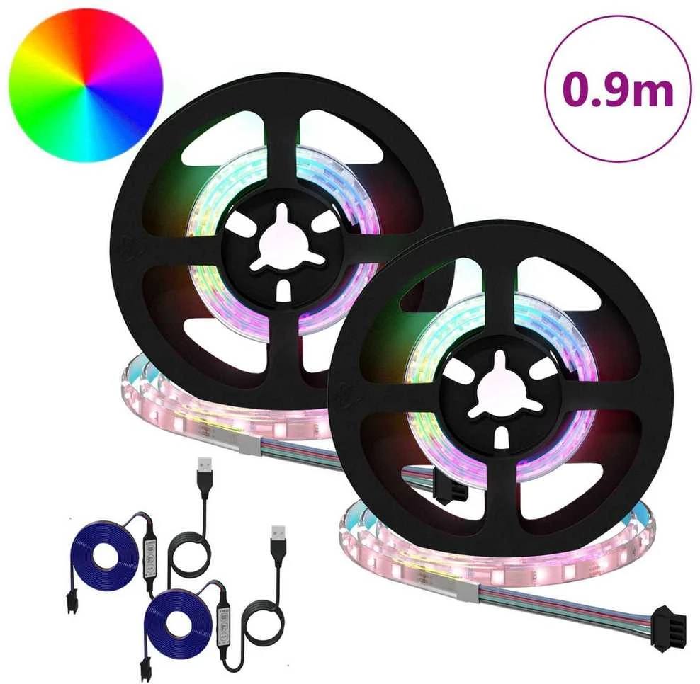 LED juosta 2 vnt. Juoda ir permatoma Varis ir plastikas