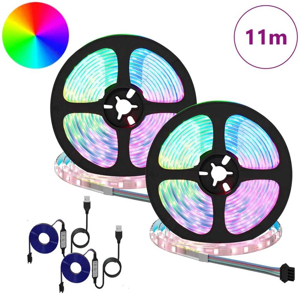 LED juosta 2 vnt. Juoda ir permatoma Varis ir plastikas