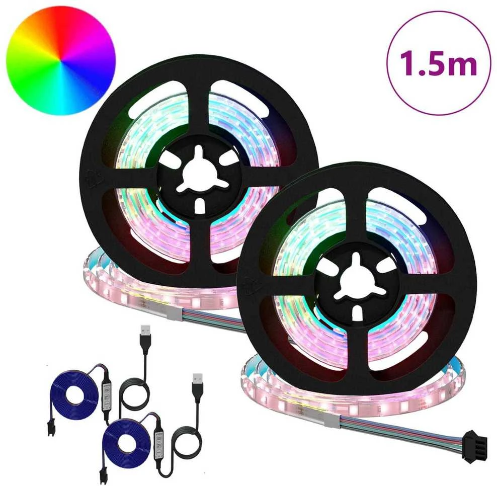 LED juosta 2 vnt. Juoda ir permatoma Varis ir plastikas