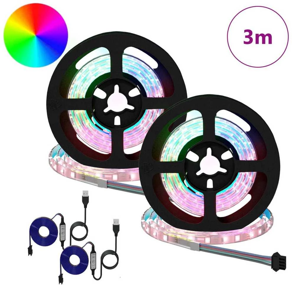 LED juosta 2 vnt. Juoda ir permatoma Varis ir plastikas
